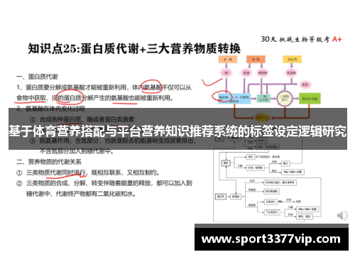 基于体育营养搭配与平台营养知识推荐系统的标签设定逻辑研究